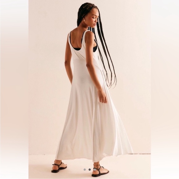 Free People FP Beach Feliz Maxi Dress Slits White Size Medium M NWT - Picture 3 of 11